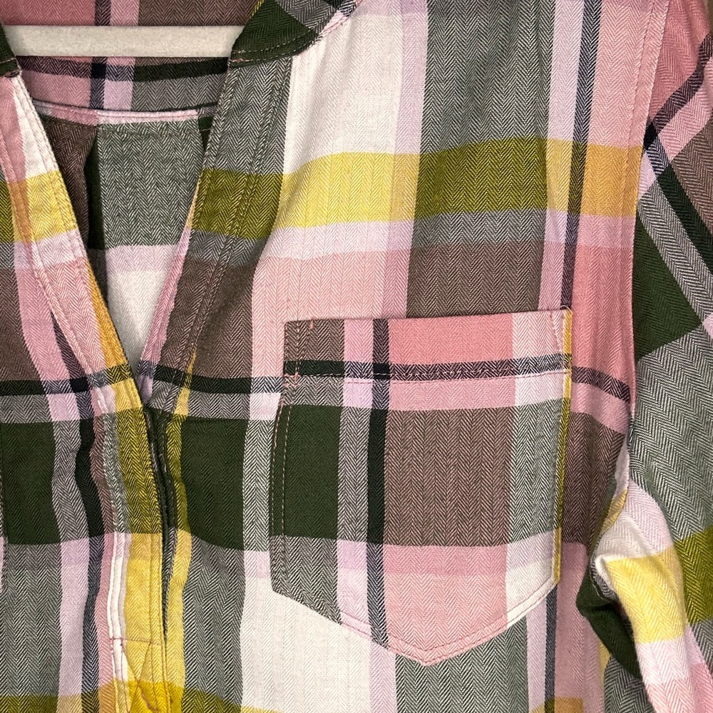 Colorful Plaid Button-Up Shirt